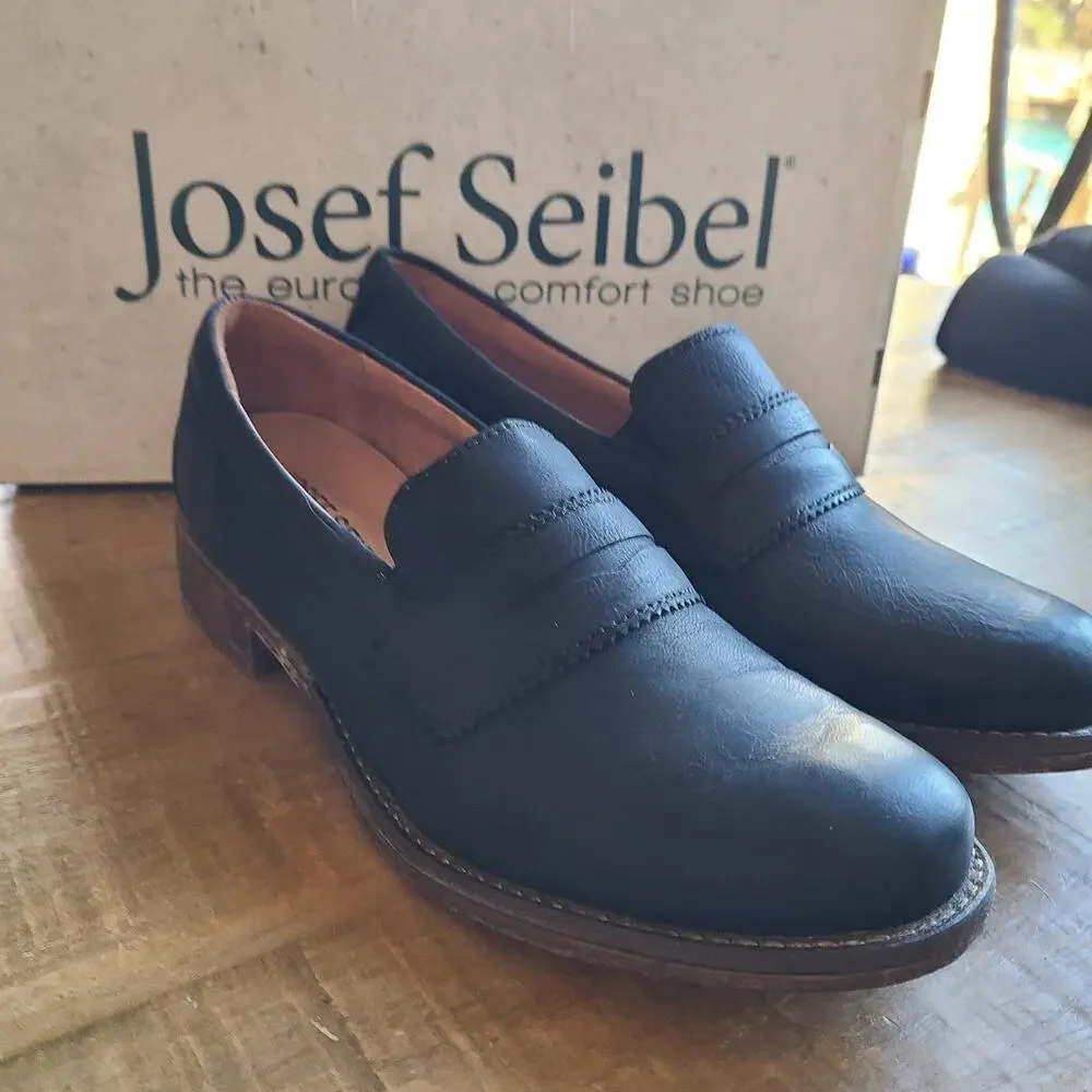 Josef Seibel Shoes Women's Sienna 96 Leather Loafers Black EU 37 Comfort 6-6.5‎